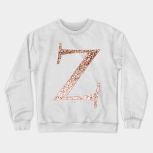 Z rose gold glitter monogram letter Crewneck Sweatshirt